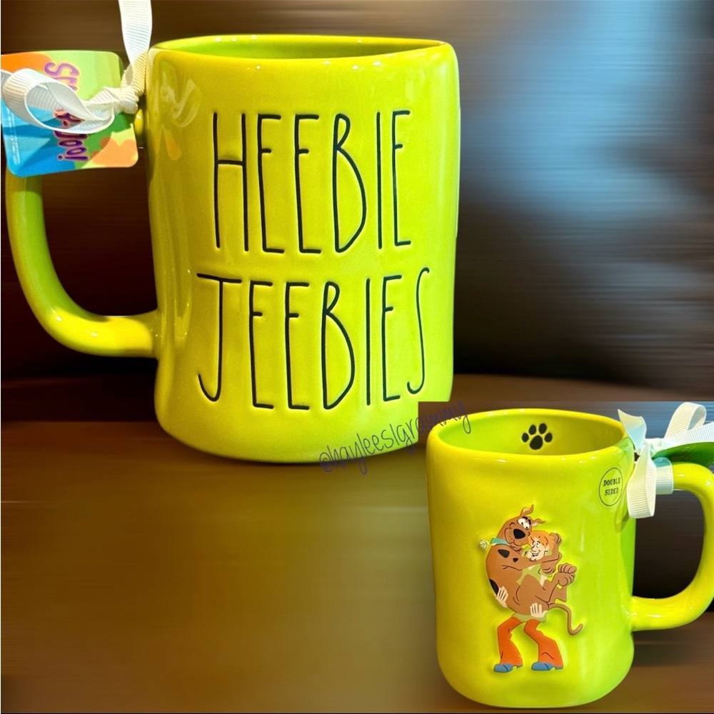 Rae Dunn + Scooby Doo HEEBIE JEEBIES Scooby Doo & Shaggy Double Sided Mug NEW!
